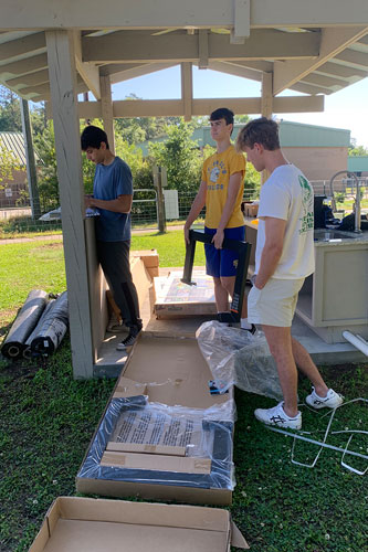 youth group in garden